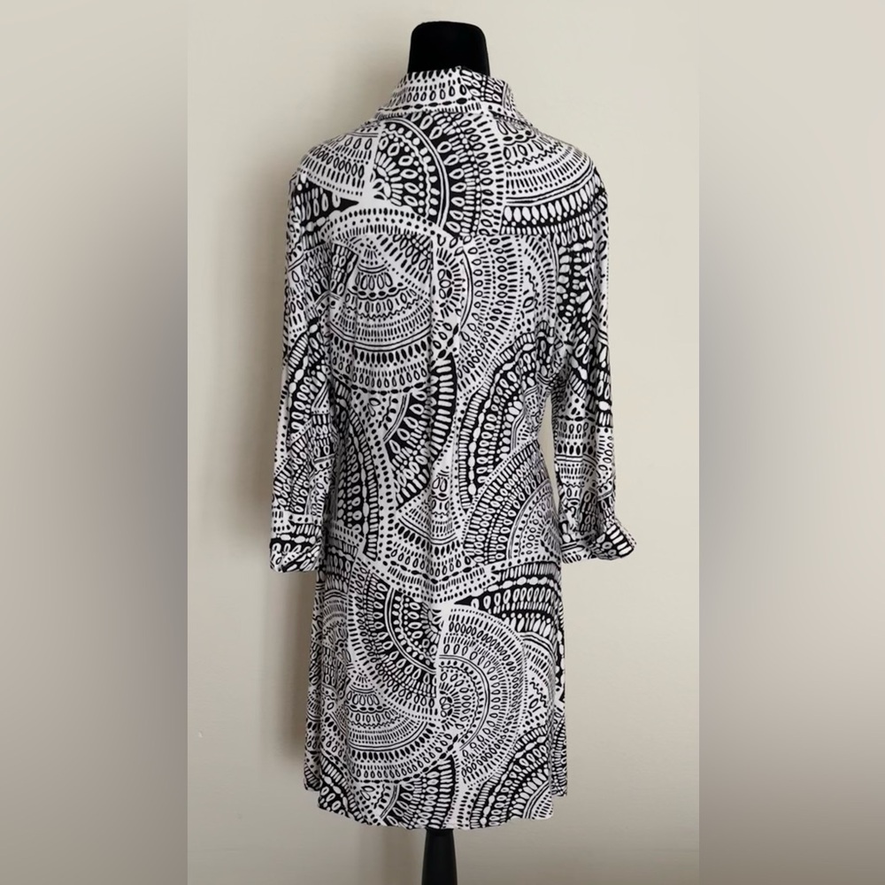 La Blanca Black and White Printed Mini Dress - Picture 3 of 14